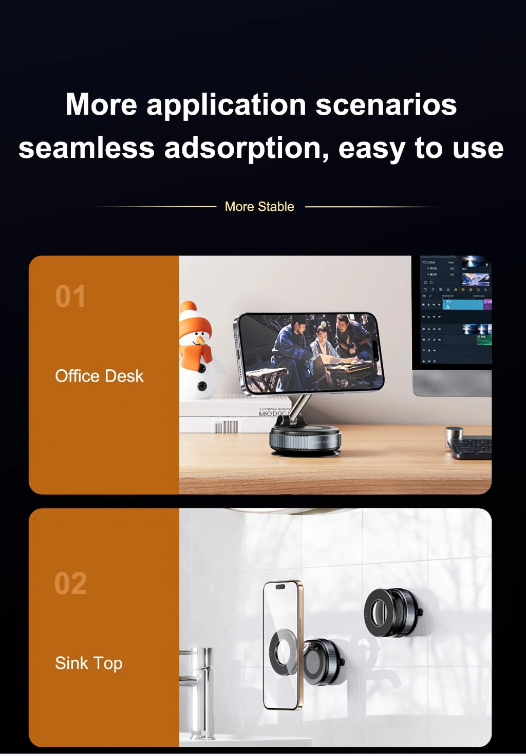 Foldable 360° Magnetic Suction Phone Holder – Universal Fit